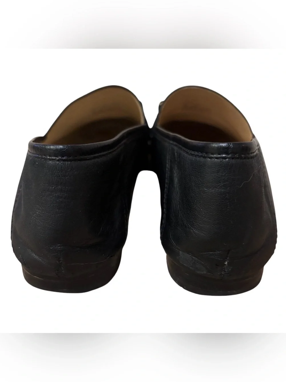 Coach Haley Horsebit Loafers Black Leather Gold Bit Flats Womens 8 Flawed